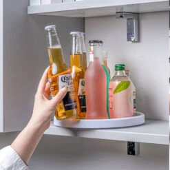 Organisateur De Plateau Tournant, Organizer Rangement Epices Rotatif, Cuisine Organisateur D'étagère De Placard, Plateau De Rangement Rotatif, Support à Condiments En Plastique Blanc -VIDAXL || Bosch || Whirlpool Soldes 100155299 3