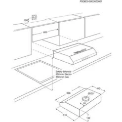 Hotte Visière 60cm 272m3/h Noir - Electrolux - Efu216k -VIDAXL || Bosch || Whirlpool Soldes 12860430 5
