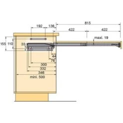 Ferrure De Table Escamotable Topflex - Pour Caisson De Profondeur Mini : 500 Mm - Pour Caisson De Largeur Maxi : 900 Mm - Pour Caisson De Largeur Mini : 450 Mm - Charge : 30 Kg - KESSEBOHMER -VIDAXL || Bosch || Whirlpool Soldes 13487343 3