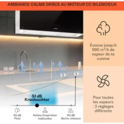 Kronleuchter XL Hotte îlot 90cm Recyclage D'air 590 M³/h Classe A - No -VIDAXL || Bosch || Whirlpool Soldes 13733432 3