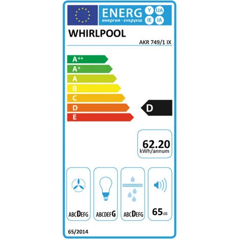Hotte Télescopique 60cm 336m3/h Gris - Whirlpool - Akr7491ix 4 Hotte Télescopique 60cm 336m3/h Gris - Whirlpool - Akr7491ix – Image 2