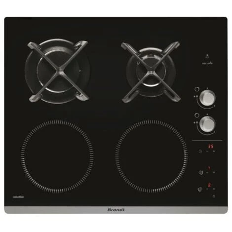 BRANDT Table De Cuisson Mixte 2 INDUCTION 2 GAZ 4 BRANDT Table De Cuisson Mixte 2 INDUCTION 2 GAZ – Image 3