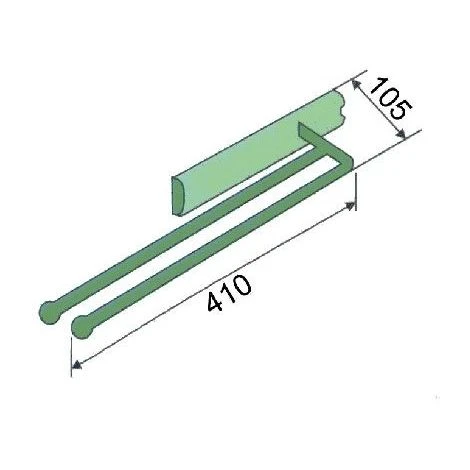 Porte-torchons Coulissant - Décor : Chromé - Hauteur : 39 Mm - Longueur : 410 Mm - Matériau : Acier - Nombre De Bras : 2 - Profondeur : 102 Mm - ITAR 4 Porte-torchons Coulissant - Décor : Chromé - Hauteur : 39 Mm - Longueur : 410 Mm - Matériau : Acier - Nombre De Bras : 2 - Profondeur : 102 Mm - ITAR – Image 2