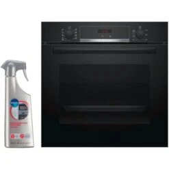 BOSCH Four Pyrolyse Encastrable Noir 71L Multifonction Chaleur Tournante