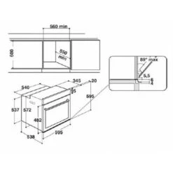 WHIRLPOOL Four Pyrolyse Encastrable Inox 73L Multifonction Chaleur Pulsée 6eme Sens 10 WHIRLPOOL Four Pyrolyse Encastrable Inox 73L Multifonction Chaleur Pulsée 6eme Sens -VIDAXL || Bosch || Whirlpool Soldes 17008643 4