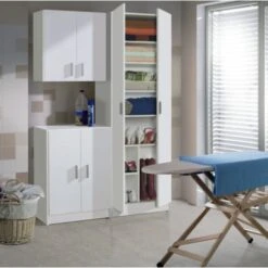 Armoire Murale Blanc Mat Avec 2 Portes Et 2 étagères Coulissantes Blanc 9 Armoire Murale Blanc Mat Avec 2 Portes Et 2 étagères Coulissantes Blanc -VIDAXL || Bosch || Whirlpool Soldes 17079578 3