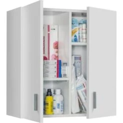 Armoire Murale Blanc Mat Avec 2 Portes Et 2 étagères Coulissantes Blanc 10 Armoire Murale Blanc Mat Avec 2 Portes Et 2 étagères Coulissantes Blanc -VIDAXL || Bosch || Whirlpool Soldes 17079578 4