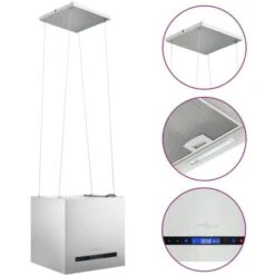 Hotte Suspendue à Capteur Tactile LCD 37 Cm Acier Inoxydable VidaXL