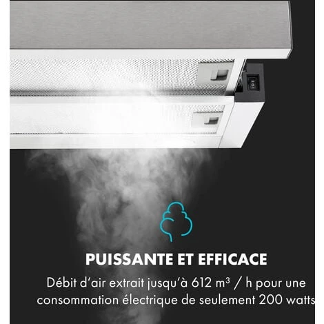 Viola Hotte Murale Aspirante 60 Cm 612m³ / H Classe A Inox Argent 6 Viola Hotte Murale Aspirante 60 Cm 612m³ / H Classe A Inox Argent – Image 4