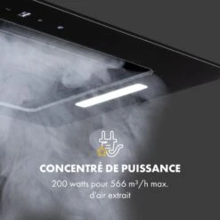 Hektor Eco Hotte Encastrée 52cm 566 M³/h Moteur 200W Classe B Noir -VIDAXL || Bosch || Whirlpool Soldes 20110800 3