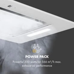 Hektor Eco Hotte Encastrée 52cm 566 M³/h Moteur 200W Classe B Blanc -VIDAXL || Bosch || Whirlpool Soldes 20110804 3