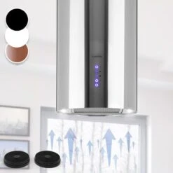 Beretta Hotte îlot 650m³/h 3 Vitesses Filtres Inclus Classe C - Inox