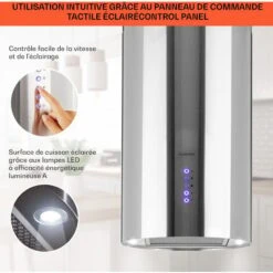 Beretta Hotte îlot 650m³/h 3 Vitesses Filtres Inclus Classe C - Inox -VIDAXL || Bosch || Whirlpool Soldes 22845263 4