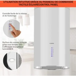 Beretta Hotte îlot 650m³/h 3 Vitesses Filtres Inclus Classe C - Blanc -VIDAXL || Bosch || Whirlpool Soldes 22845265 4