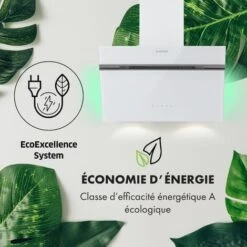 Alina 60 Hotte Aspirante 60cm 600 M³/h Classe A Design Verre Blanc -VIDAXL || Bosch || Whirlpool Soldes 22845324 3