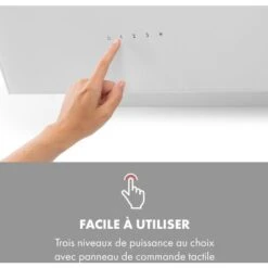 Alina 60 Hotte Aspirante 60cm 600 M³/h Classe A Design Verre Blanc -VIDAXL || Bosch || Whirlpool Soldes 22845324 4