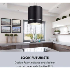 Tron Ambience Hotte îlot Aspirante Ø 38 Cm 540 M³/h Classe A - Noire -VIDAXL || Bosch || Whirlpool Soldes 22845366 3