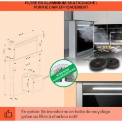 Hotte Aspirante Royal Flush Eco 90 Cm 576 M³/h A+ -VIDAXL || Bosch || Whirlpool Soldes 23702111 5