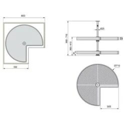 Emuca Jeux De Plateaux Tournants Shelvo 3/4, 800, Plastique Blanc, Plastique Et Aluminium, 1 Ut. - Talla -VIDAXL || Bosch || Whirlpool Soldes 23967459 5
