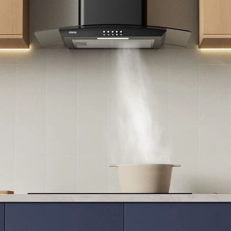 CIARRA Hotte Aspirante 60cm 650m3/h Classe A++ 1pcs Filtre Actif 3 Vitesses Recyclage Evacuation Verre & Noir - 506BK60 6 CIARRA Hotte Aspirante 60cm 650m3/h Classe A++ 1pcs Filtre Actif 3 Vitesses Recyclage Evacuation Verre & Noir - 506BK60 – Image 4