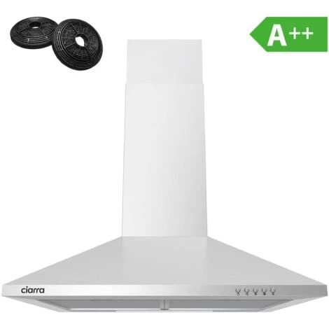 CIARRA Hotte Aspirante Murale 60cm 2pcs Filtre A Charbon 370m3/h Recyclage Ou Evacuation 3 Vitesses 201SS60 Inox 3 CIARRA Hotte Aspirante Murale 60cm 2pcs Filtre A Charbon 370m3/h Recyclage Ou Evacuation 3 Vitesses 201SS60 Inox