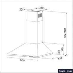 CIARRA Hotte Aspirante Murale 60cm 2pcs Filtre A Charbon 370m3/h Recyclage Ou Evacuation 3 Vitesses 201SS60 Inox 11 CIARRA Hotte Aspirante Murale 60cm 2pcs Filtre A Charbon 370m3/h Recyclage Ou Evacuation 3 Vitesses 201SS60 Inox -VIDAXL || Bosch || Whirlpool Soldes 24417589 5