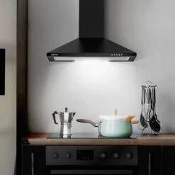 CIARRA Hotte Murale 60cm 370m3/h 2pcs Filtre Actif Recyclage Ou Evacuation 3 Vitesses Eclairage Led Noir 201BK60 Noir -VIDAXL || Bosch || Whirlpool Soldes 24417595 4