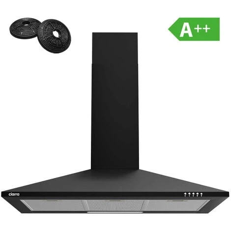 CIARRA Hotte Aspirante 90cm 370 M3/h 2pcs Filtre Actif Recyclage Ou Evacuation 3 Vitesses Classe A 201BK90 Noir 3 CIARRA Hotte Aspirante 90cm 370 M3/h 2pcs Filtre Actif Recyclage Ou Evacuation 3 Vitesses Classe A 201BK90 Noir