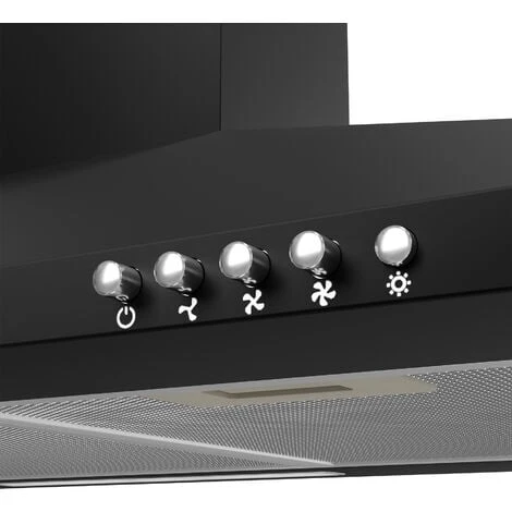 CIARRA Hotte Aspirante 90cm 370 M3/h 2pcs Filtre Actif Recyclage Ou Evacuation 3 Vitesses Classe A 201BK90 Noir 6 CIARRA Hotte Aspirante 90cm 370 M3/h 2pcs Filtre Actif Recyclage Ou Evacuation 3 Vitesses Classe A 201BK90 Noir – Image 4