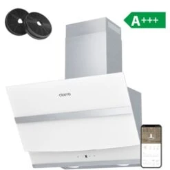 A++ Hotte Tactile 60cm 650 M3/h - Classe- 4 Vitesses - Booster - DC Moteur - Blanc - CIARRA 736NWH60