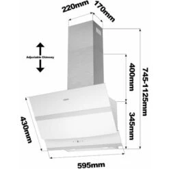 A++ Hotte Tactile 60cm 650 M3/h - Classe- 4 Vitesses - Booster - DC Moteur - Blanc - CIARRA 736NWH60 -VIDAXL || Bosch || Whirlpool Soldes 24417616 5