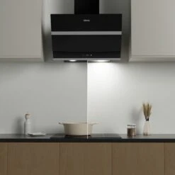 CIARRA Hotte Tactile Inclinee 60cm 650 M3/h 4 Vitesses Booster Fonction Classe A++ Verre Noir - 736NBK60 -VIDAXL || Bosch || Whirlpool Soldes 24417622 3