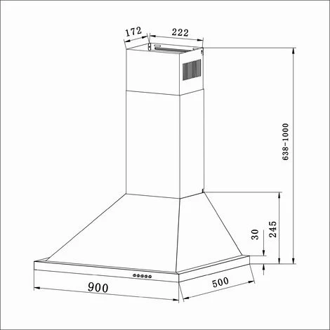 CIARRA Hotte Aspirante 90cm 550m3/h Led Recyclage Ou Evacuation 3 Vitesses Inox - 301SS90 7 CIARRA Hotte Aspirante 90cm 550m3/h Led Recyclage Ou Evacuation 3 Vitesses Inox - 301SS90 – Image 5