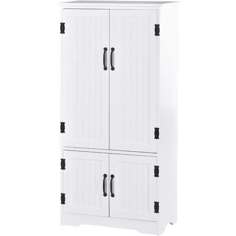 HOMCOM Armoire De Cuisine Contemporaine Multi-rangements 2 Placards 3 étagères MDF Panneaux Particules Blanc 3 HOMCOM Armoire De Cuisine Contemporaine Multi-rangements 2 Placards 3 étagères MDF Panneaux Particules Blanc