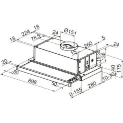 Hotte Télescopique 90cm 305 M³/h Silver - Airlux - Aht930ix -VIDAXL || Bosch || Whirlpool Soldes 25576117 3
