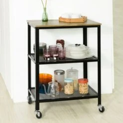 Desserte Roulante Chariot De Service à 3 Niveaux Étagère De Rangement Chariot De Cuisine,SoBuy SVW04-N -VIDAXL || Bosch || Whirlpool Soldes 25886007 4