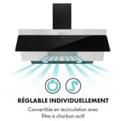 Alessia Hotte Aspirante Hotte Inclinée 350 M³/h Push Control Noir -VIDAXL || Bosch || Whirlpool Soldes 25990463 4