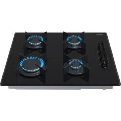 AREBOS Cuisinière à Gaz De 4 Flammes Vitrocéramique Autonome
