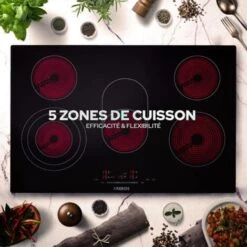 AREBOS Table De Cuisson Vitrocéramique Plaques De Cuisson Autonome 8600W 5 Zones -VIDAXL || Bosch || Whirlpool Soldes 26705802 3