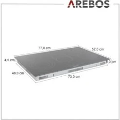 AREBOS Table De Cuisson Vitrocéramique Plaques De Cuisson Autonome 8600W 5 Zones -VIDAXL || Bosch || Whirlpool Soldes 26705802 5