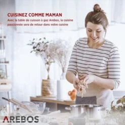AREBOS Cuisinière à Gaz De 4 Flammes Vitrocéramique Cuisinière à Gaz -VIDAXL || Bosch || Whirlpool Soldes 26784335 3