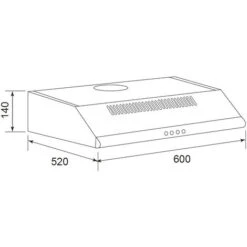 Hotte Visière 60cm 344m3/h Noir - Airlux - Ahc640bk -VIDAXL || Bosch || Whirlpool Soldes 27619297 3