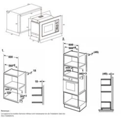 Four Micro-ondes Encastrable Grill CONTINENTAL EDISON MO20IXEG L59,5 X H38,8 Cm X P34,35 Cm 20L Inox -VIDAXL || Bosch || Whirlpool Soldes 27945473 4