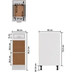 Armoire De Plancher à Tiroir Blanc 30x46x81,5 Cm Aggloméré VidaXL -VIDAXL || Bosch || Whirlpool Soldes 29188478 3