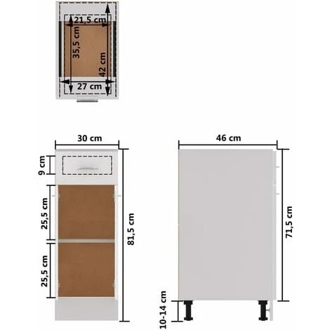Armoire De Plancher Blanc Brillant 30x46x81,5 Cm Aggloméré VidaXL 5 Armoire De Plancher Blanc Brillant 30x46x81,5 Cm Aggloméré VidaXL – Image 3