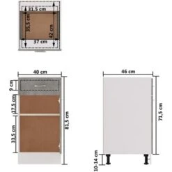 Armoire De Plancher à Tiroir Gris Béton 40x46x81,5 Cm Aggloméré VidaXL -VIDAXL || Bosch || Whirlpool Soldes 29188531 3