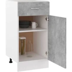 Armoire De Plancher à Tiroir Gris Béton 40x46x81,5 Cm Aggloméré VidaXL -VIDAXL || Bosch || Whirlpool Soldes 29188531 4