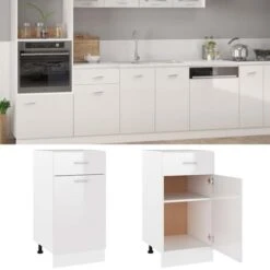 Armoire De Plancher Blanc Brillant 40x46x81,5 Cm Aggloméré VidaXL -VIDAXL || Bosch || Whirlpool Soldes 29350577 2