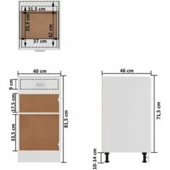 Armoire De Plancher Blanc Brillant 40x46x81,5 Cm Aggloméré VidaXL -VIDAXL || Bosch || Whirlpool Soldes 29350577 3
