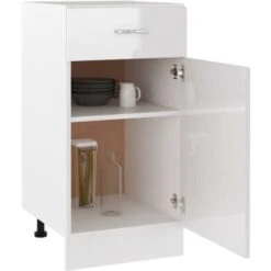 Armoire De Plancher Blanc Brillant 40x46x81,5 Cm Aggloméré VidaXL -VIDAXL || Bosch || Whirlpool Soldes 29350577 4